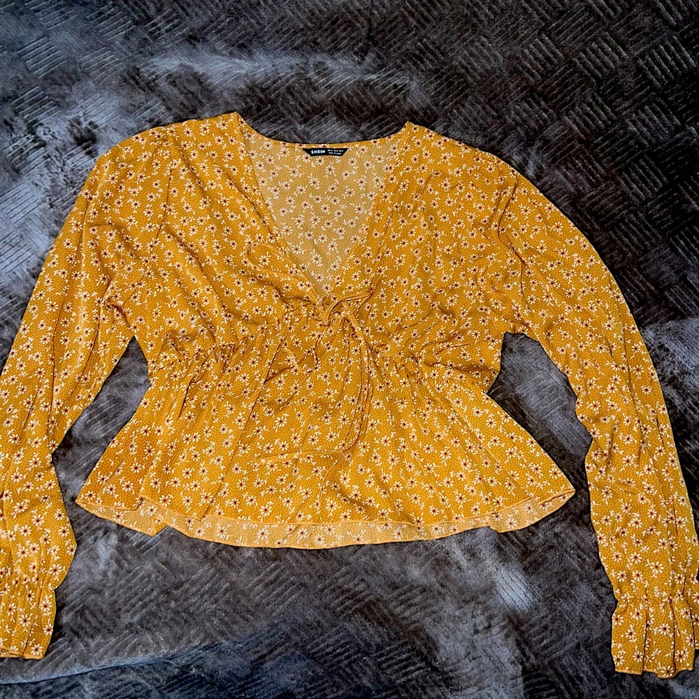 Yellow Floral all over blouse